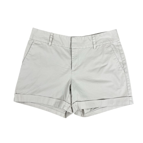 Maison Jules | Maddie Everyday Short Khaki Bermuda Rolled Hem Cuff Hook Closure - Picture 1 of 6